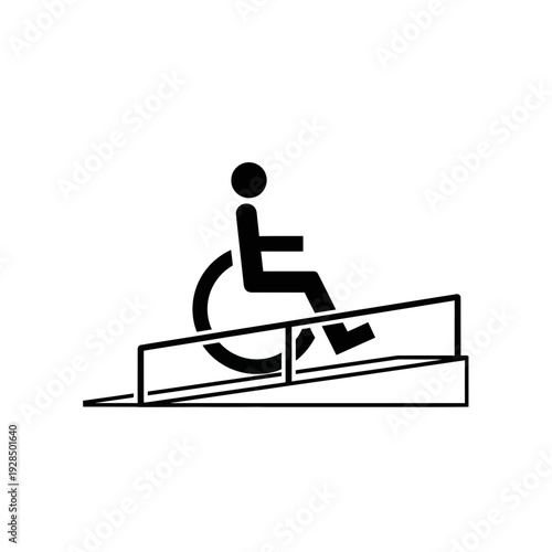 Accessible Ramp Symbol Demonstrating Universal Access And Inclusive Design Principles For All People