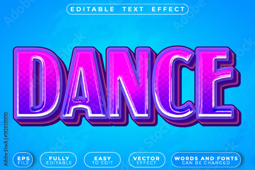 Dance Rhythm Movement Groove Performance Vector Fully Editable Smart Object Text Effect
