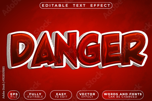Danger Warning Risk Hazard Caution Alert Vector Fully Editable Smart Object Text Effect