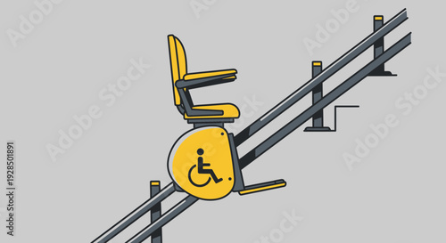Accessible Stairlift Illustration Depicting Inclusivity And Mobility Solutions
