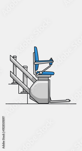 Accessible Stairlift Illustration Depicting Mobility Solutions and Enhanced Home Access for Elderly