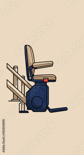 Accessible Stairlift Illustration Depicting Mobility Solutions for Enhanced Home Accessibility and