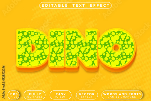 Dino Dinosaur Prehistoric Fossil Jurassic Vector Fully Editable Smart Object Text Effect