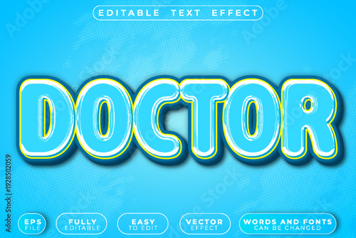 Doctor Physician Medical Healthcare Hospital Vector Fully Editable Smart Object Text Effect