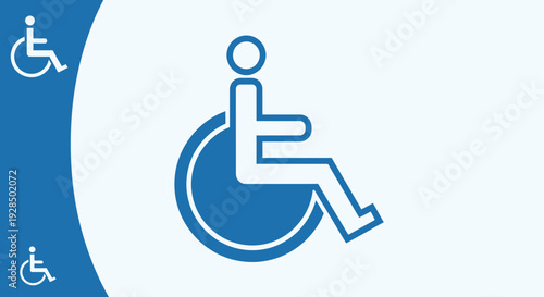 Accessible Symbol Depicting Person Using Wheelchair With Modern Blue Design