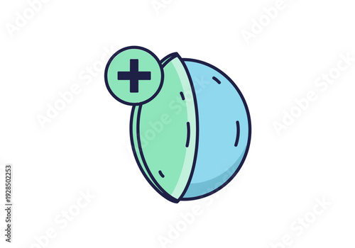 Adding Contact Lenses: Eye Care Icon Representing Healthcare Vision And Optometry