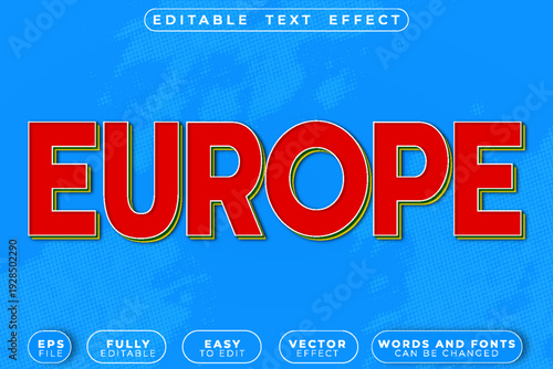 Europe Travel Culture Vector Fully Editable Smart Object Text Effect
