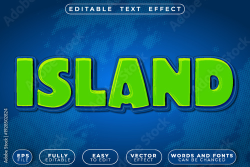 Island Tropical Paradise Vector Fully Editable Smart Object Text Effect