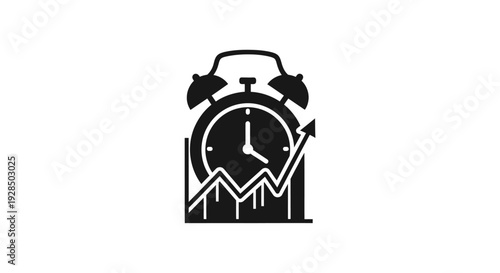 Time Management and Productivity Clock with Growth Chart