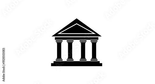 Classical Greek-Style Building with Columns and Pediment