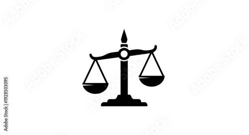 Stylized Black Balance Scale Icon for Legal or Justice Themes