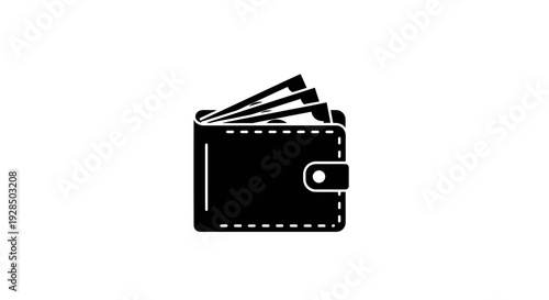 Simple Wallet Illustration with Cards and Money