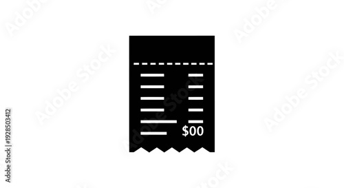 Black and White Movie Ticket Stub with Numeric Detail