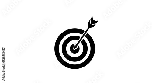 Close-up of Target with Arrow Hitting Bullseye for Precision Focus