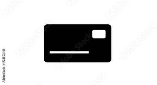 Black Credit Card Icon for Financial and Payment Themes