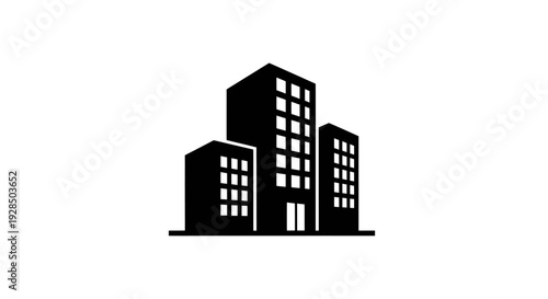 Modern Black City Skyline Silhouette