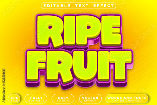 Ripe Fruit Fresh Vector Fully Editable Smart Object Text Effect
