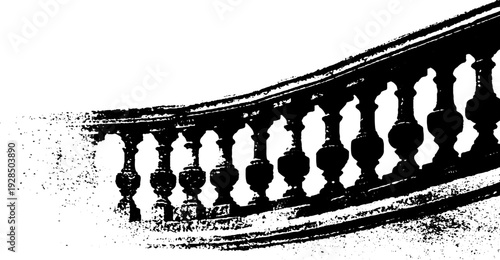 Stencil style abstract of apartment balcony rail for modern design