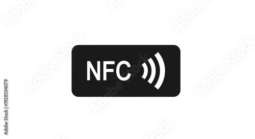 NFC Technology Icon on Black Background