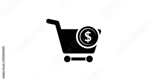 Minimalist Shopping Cart Icon with Dollar Sign for E-commerce