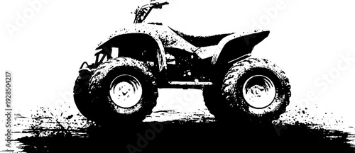 Abstract atv tire paddle tread stencil design for adventure and off-road enthusiasts