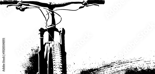 High contrast grunge bicycle design with abstract stencil style - art for urban decor
