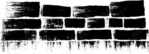 High contrast abstract block bond pattern stencil for decorative design