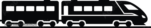 Black silhouette of a modern city transit bus