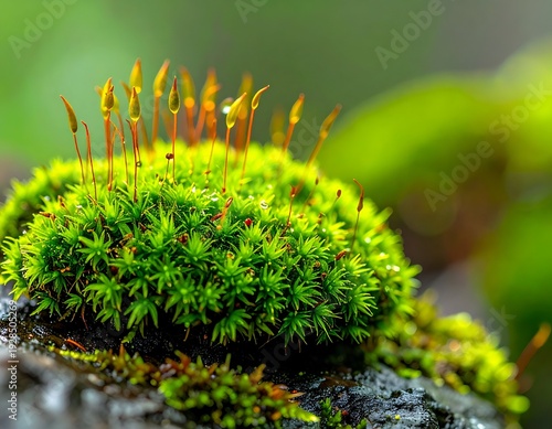 Close up of vibrant green moss