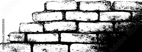 High contrast abstract brick wall stencil design for decoration and art projects