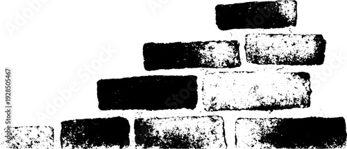 Urban graffiti stencil art on brick wall - high contrast abstract design