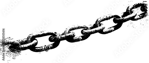 Abstract stencil design of high contrast broken chain link for creative projects