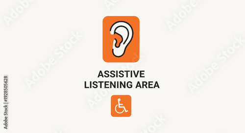 Assistive Listening Area Sign Indicating Accessibility and Enhanced Auditory Experience