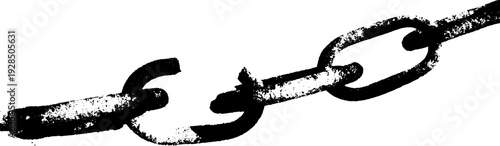 Abstract high-contrast broken chain link stencil design for posters and cards