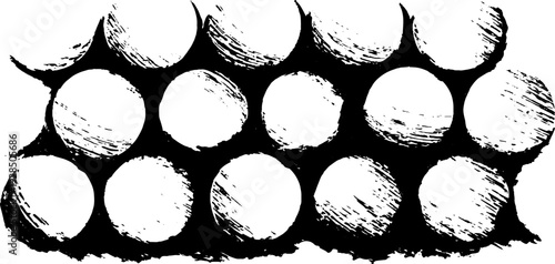 Abstract high contrast bubble wrap cells stencil design for art and decoration