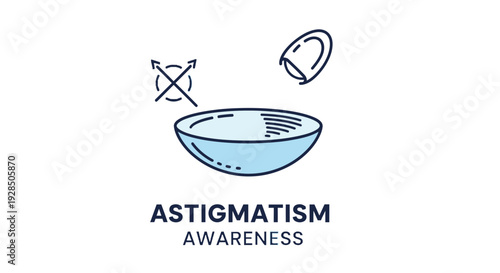 Astigmatism Awareness: Understanding Vision Correction and Eye Health Icon