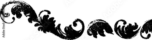 Elegant butter curl ribbon in high contrast stencil style for vintage design