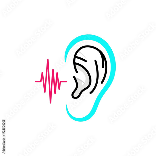 Audiology Icon Representing Sound and Hearing, Modern Symbol for Healthcare and Wellness