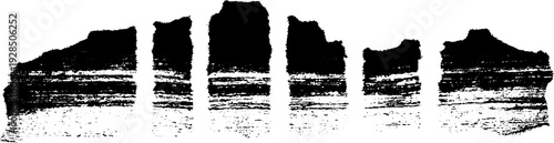 Canyon striation bands in high contrast stencil style for artistic design