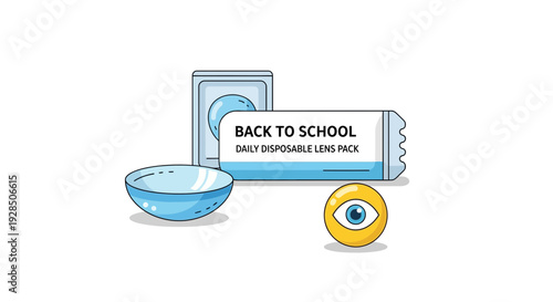 Back to School: Daily Lens Pack With Eye Illustration for Vision Correction