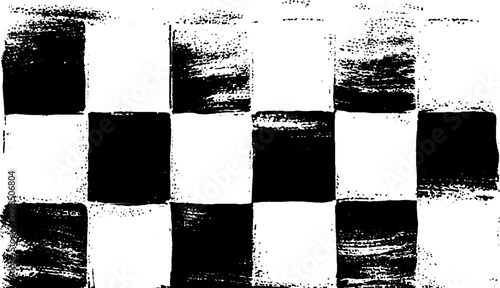 High contrast checkers stack tower in stencil style - abstract design for art projects