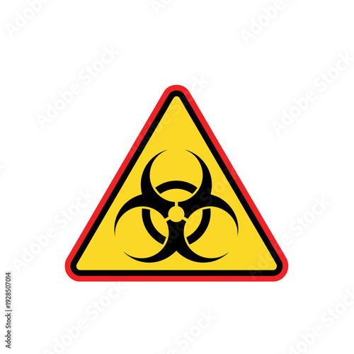 Biohazard Warning Symbol: A Bold Icon of Danger and Toxic Hazard in a Yellow Triangle