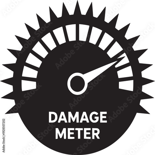 Damage meter icon showing severity levels, perfect for risk assessment and safety compliance designs
