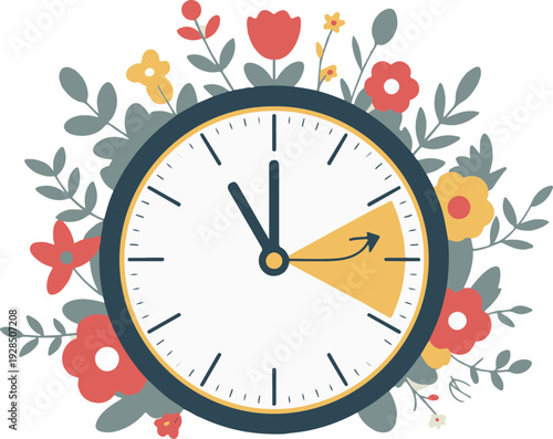 Daylight saving time icons showing spring forward  