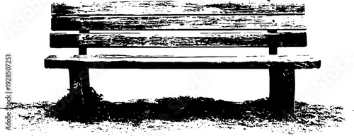 Urban bench silhouette in high contrast stencil style for abstract design