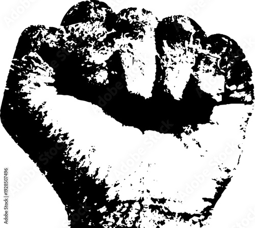 Powerful clenched fist silhouette for activism and protest design