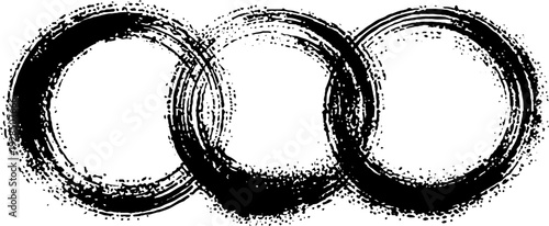 High contrast abstract coaster ring stain stencil design for art projects