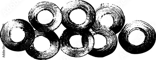 High contrast abstract coaster ring stain stencil design for artistic projects