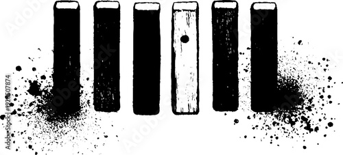 Abstract high-contrast concrete form tie stencil design for industrial art