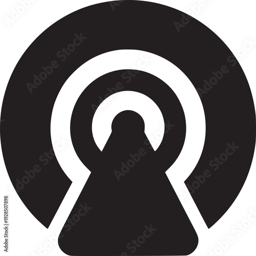 Podcast logo for brand identity design and digital media presence in modern black and white graphic style